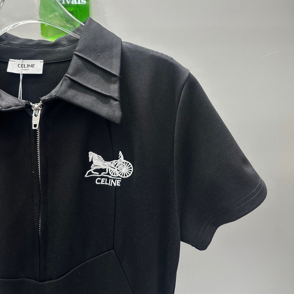 Celine Black Tight-Sleeved Waist-Piercing Dress - Picture 8 of 8